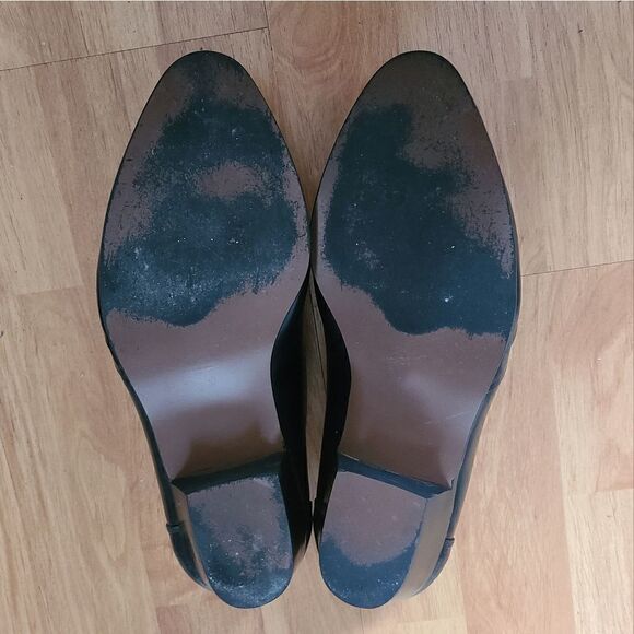 Basini Black Leather Oxford Shoes with Cuban Heel – Size 7.5 - Picture 8 of 10